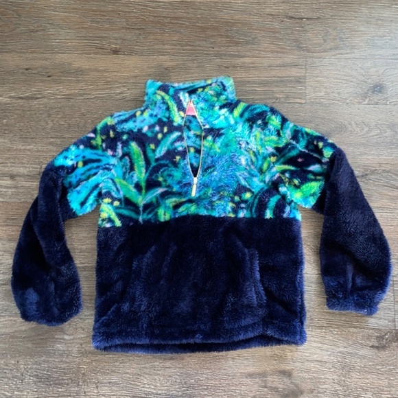 Lilly Pulitzer girls size large 8/10 fleece popover - Picture 3 of 6